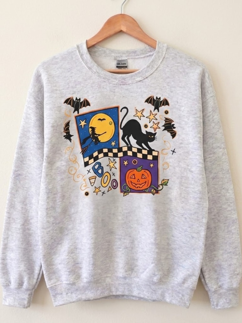 Spooky Season Pumpkin Boo Crewneck Graphic Sweatshirt
